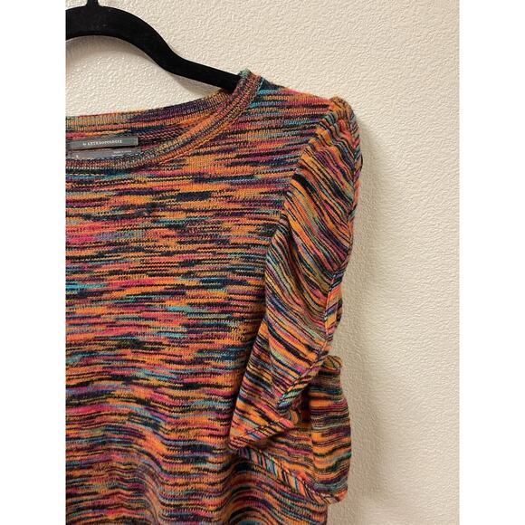 Anthropolige Ruby Flutter Sleeve Sweater Top Rainbow Knit Tank Size S - Picture 3 of 4